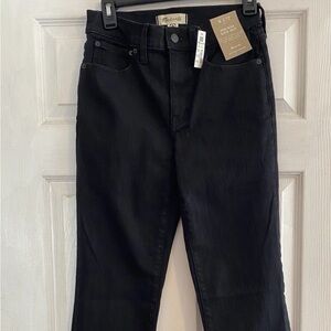 Madewell Womens Mid-Rise Ankle Length Kick Out Black Denim Jeans Size 27T Tall